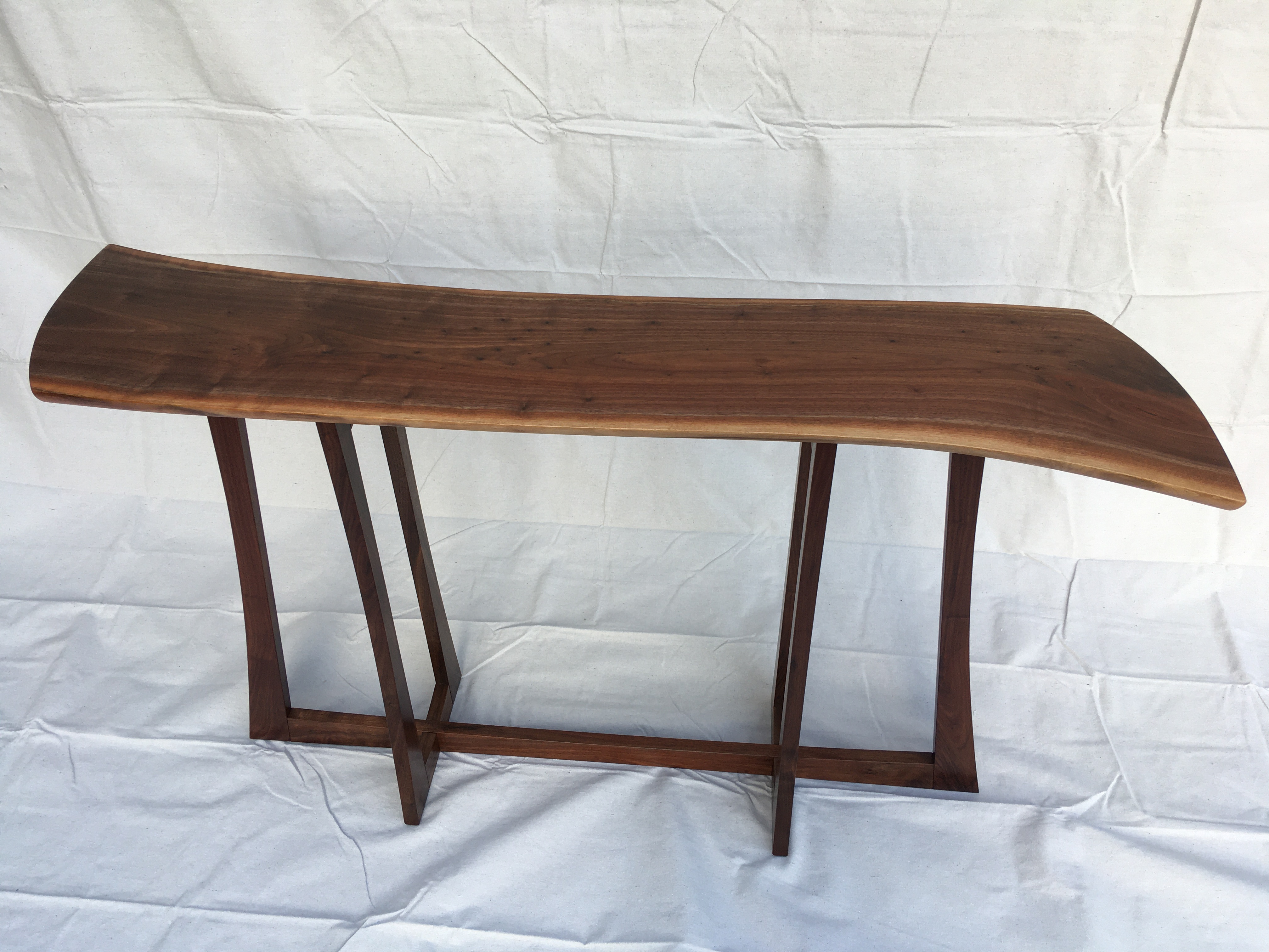 Western Walnut Hall Table Top View