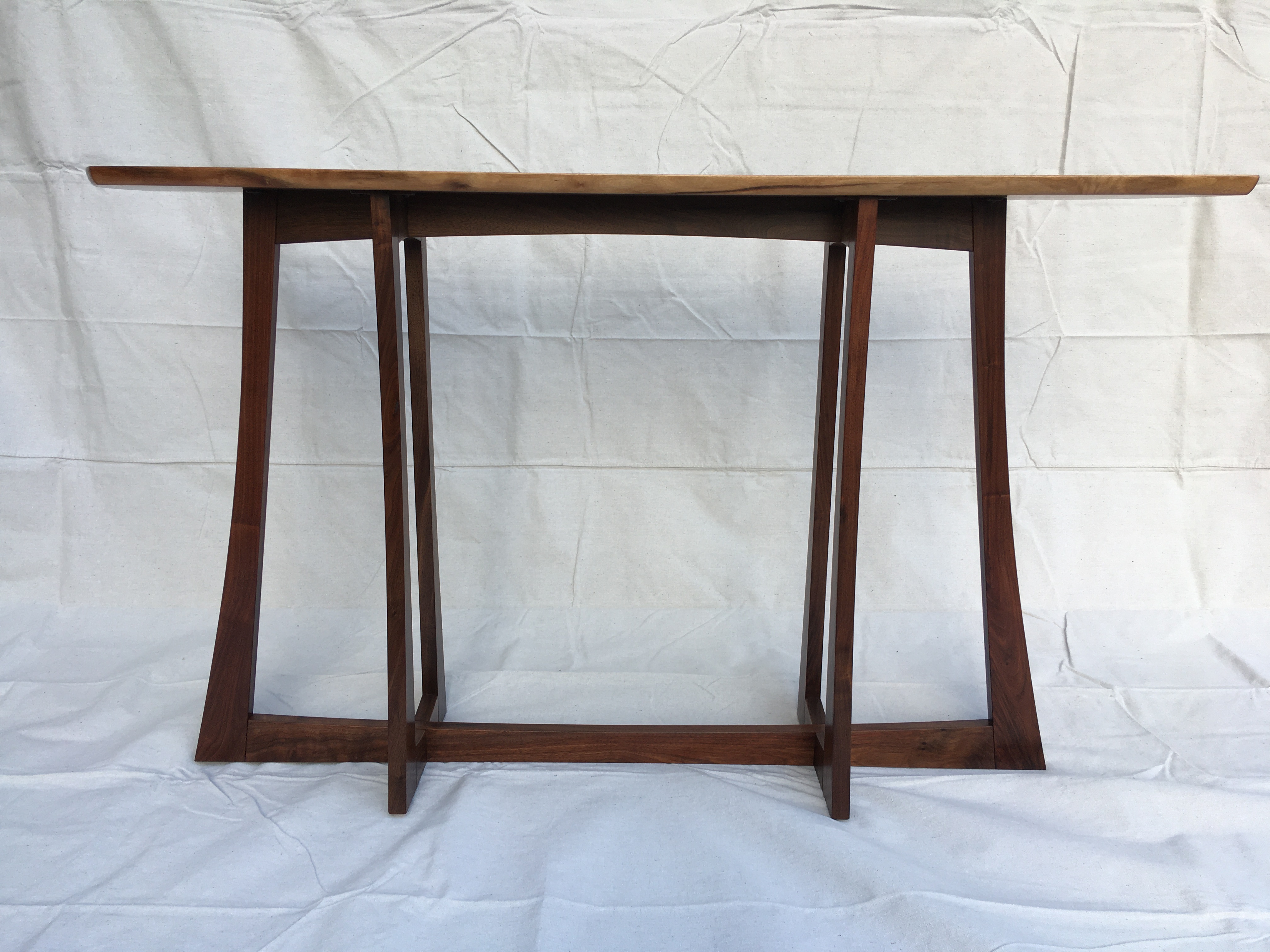 Western Walnut Hall Table Side View